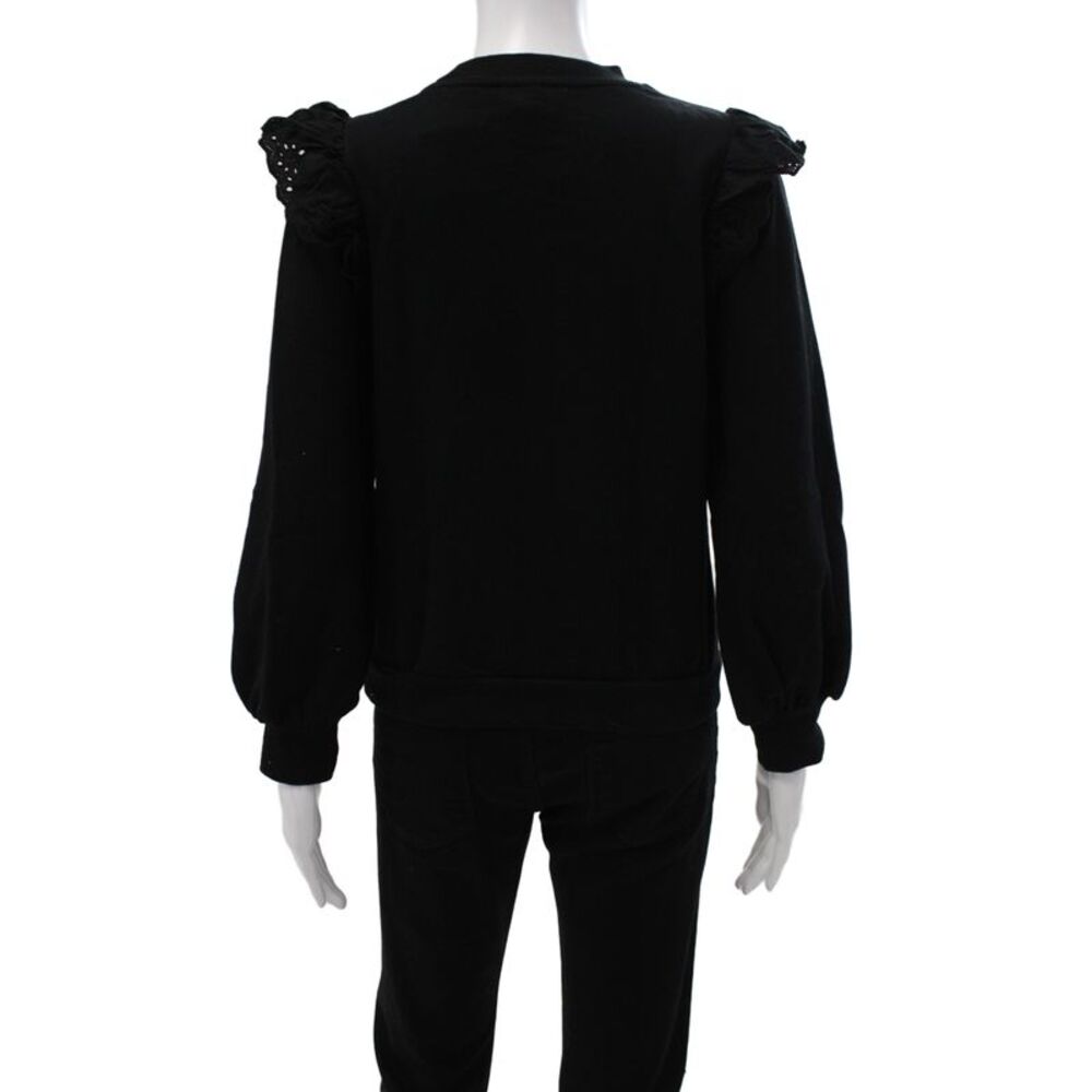 Who What Wear Womens Black Pullover Sweatshirt Crew Neck Long Sleeve Size XS
